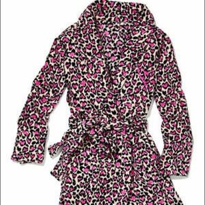 Victoria’s Secret xs/s pink leopard short robe